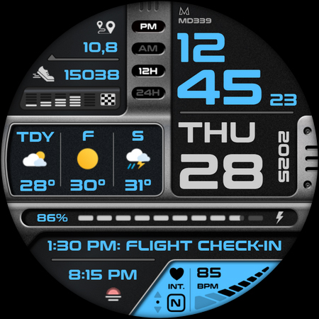 MD339 Digital watch face Screenshot 14