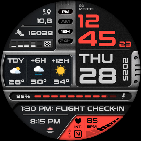 MD339 Digital watch face Screenshot 15