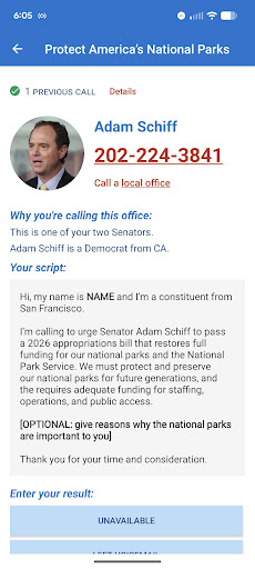 5 Calls: Contact Your Congress Screenshot 1