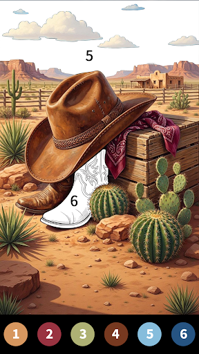 Wild West Color by Number Book Screenshot 3