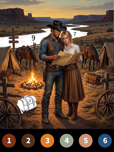 Wild West Color by Number Book Screenshot 5