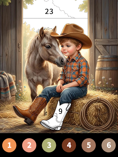 Wild West Color by Number Book Screenshot 10