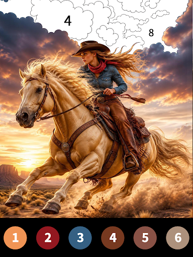 Wild West Color by Number Book Screenshot 11